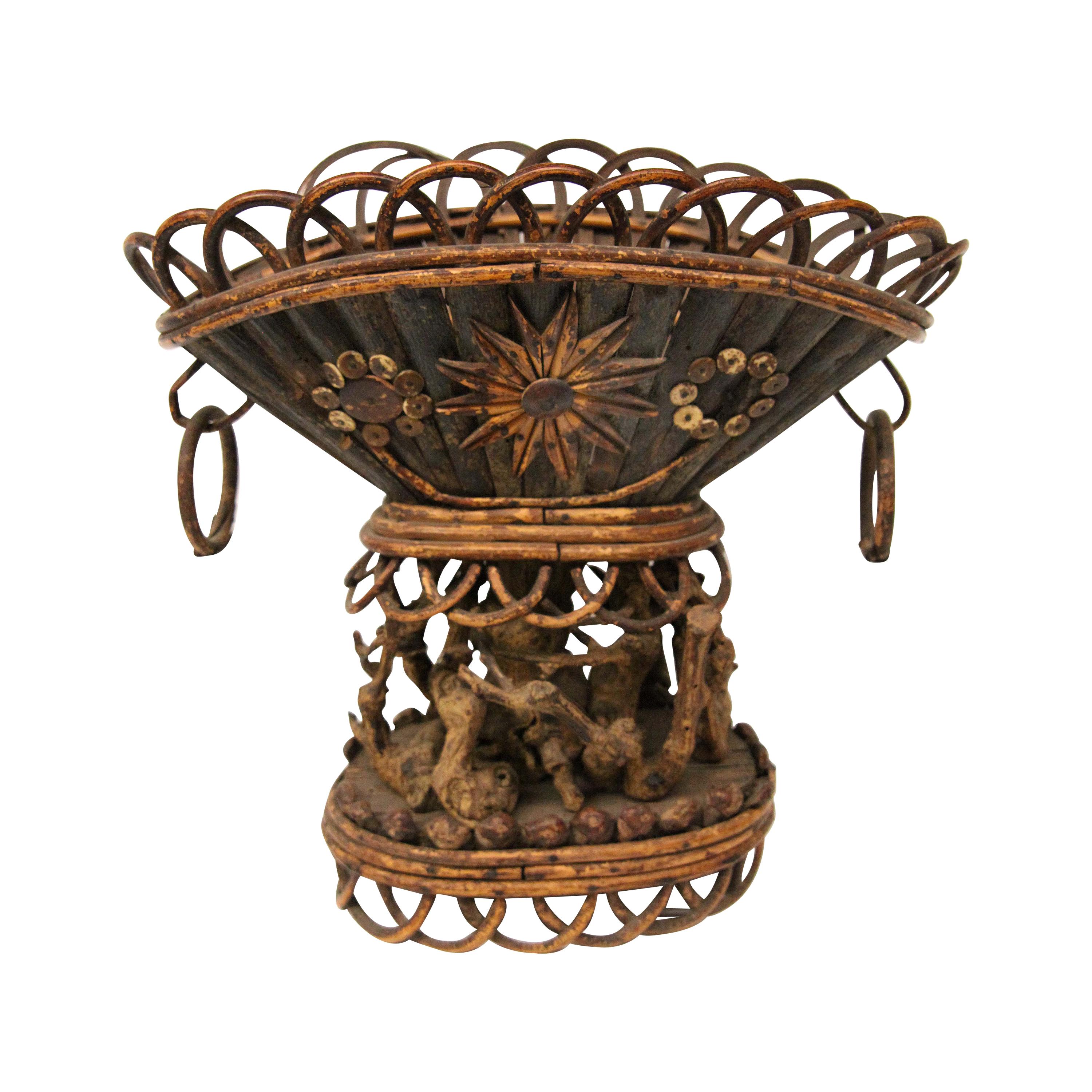 Oval Folk Art Basket Centerpiece