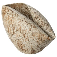 Oval Form with White & Brown Speckled Glaze No 99 by Nicholas Arroyave-Portela