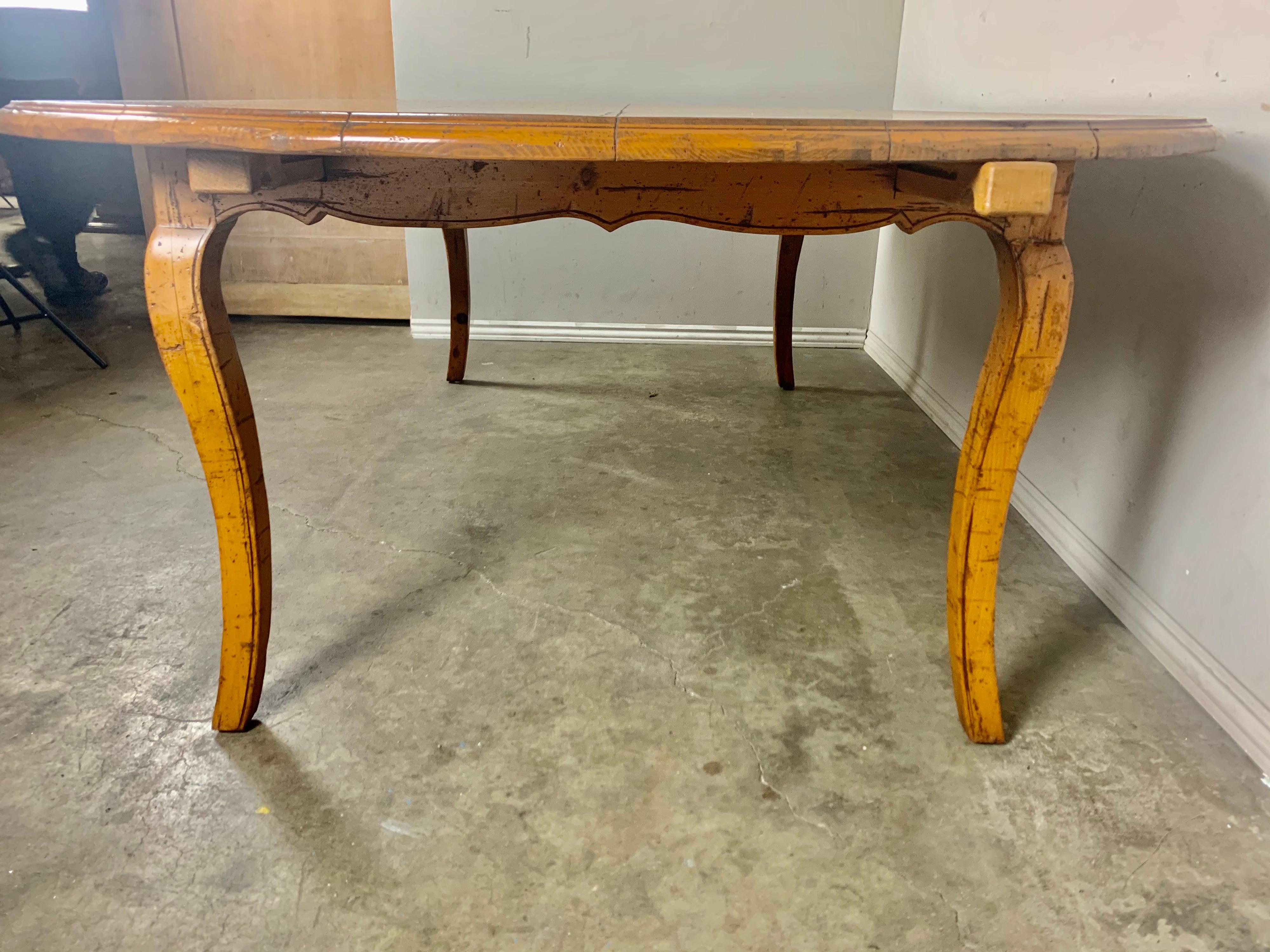 Pine Oval French country Style Dining Table with Leaf by Guy Chaddock