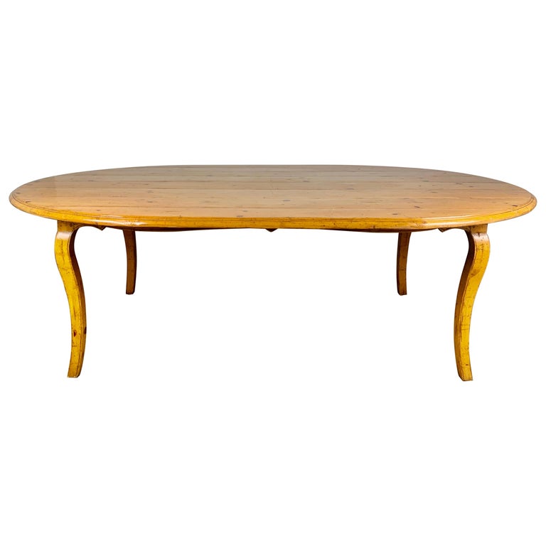 Oval French country Style Dining Table with Leaf by Guy Chaddock For Sale
