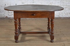 French Baroque Louis XIII Period 17th Century Oval Walnut Table
