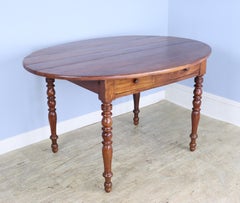 Oval Fruitwood Breakfast Table, Turned Legs