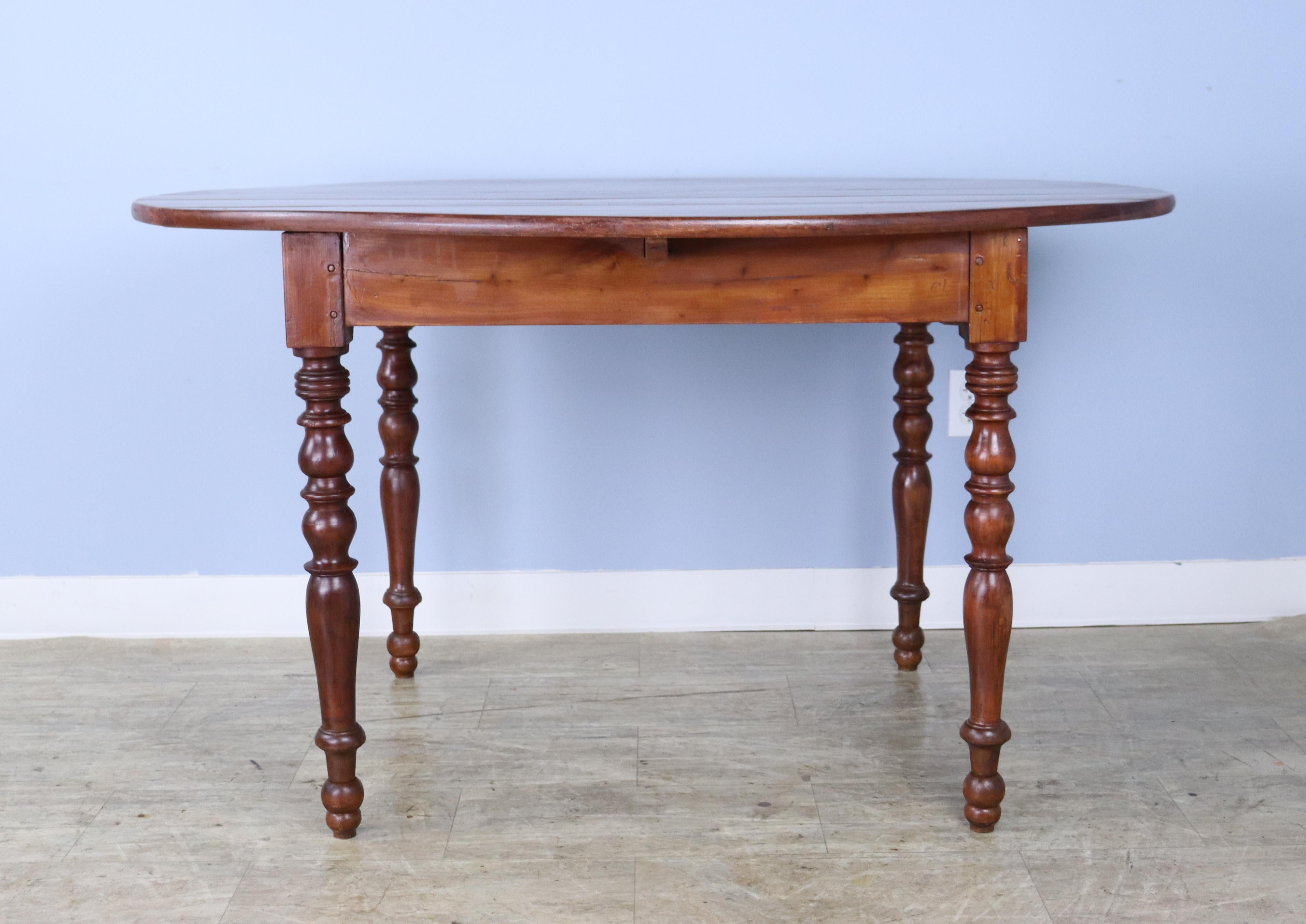 Oval Fruitwood Breakfast Table, Turned Legs For Sale 1