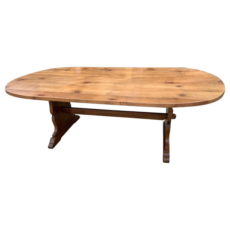 Oval Fruitwood Farmhouse Table at 1stDibs