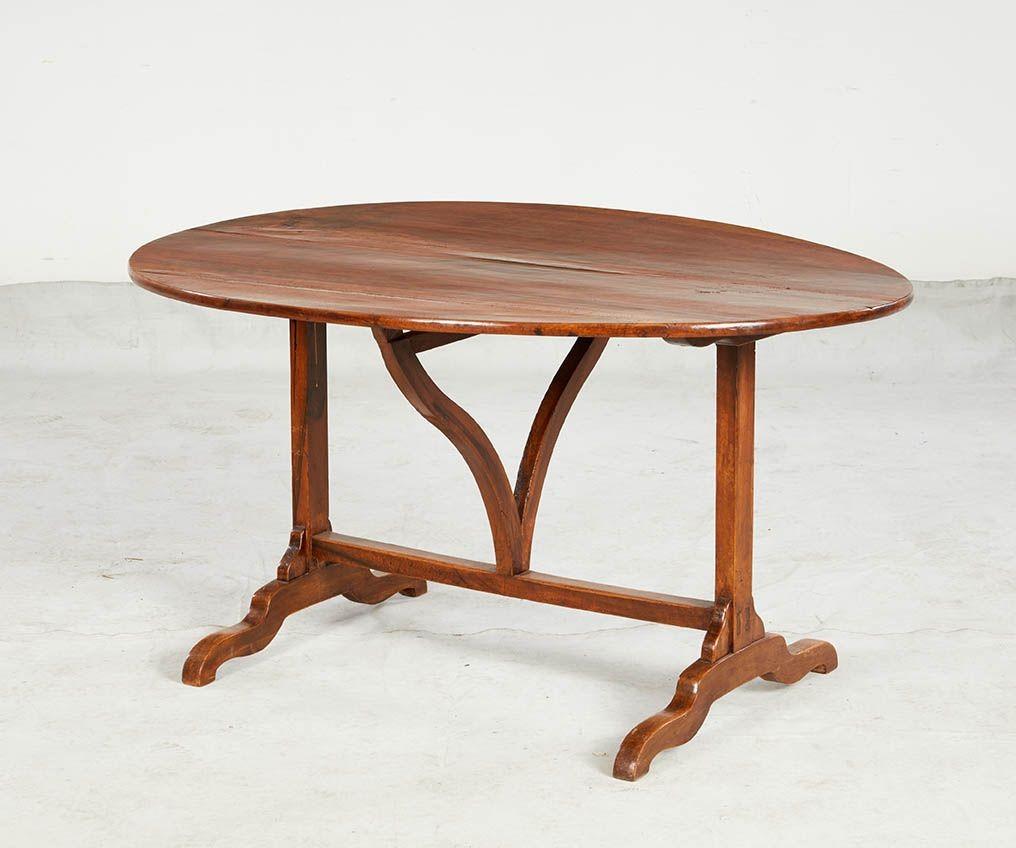 Fruitiers Table ovale en bois de fruitier pour vignobles en vente