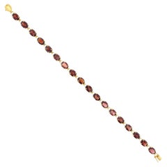 Ovales Granat-Tennisarmband 21.00cttw 14k Gelbgold oder 14k Weißgold