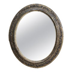 Oval Gilded Napoleon III Mirror, France, 1880-1889