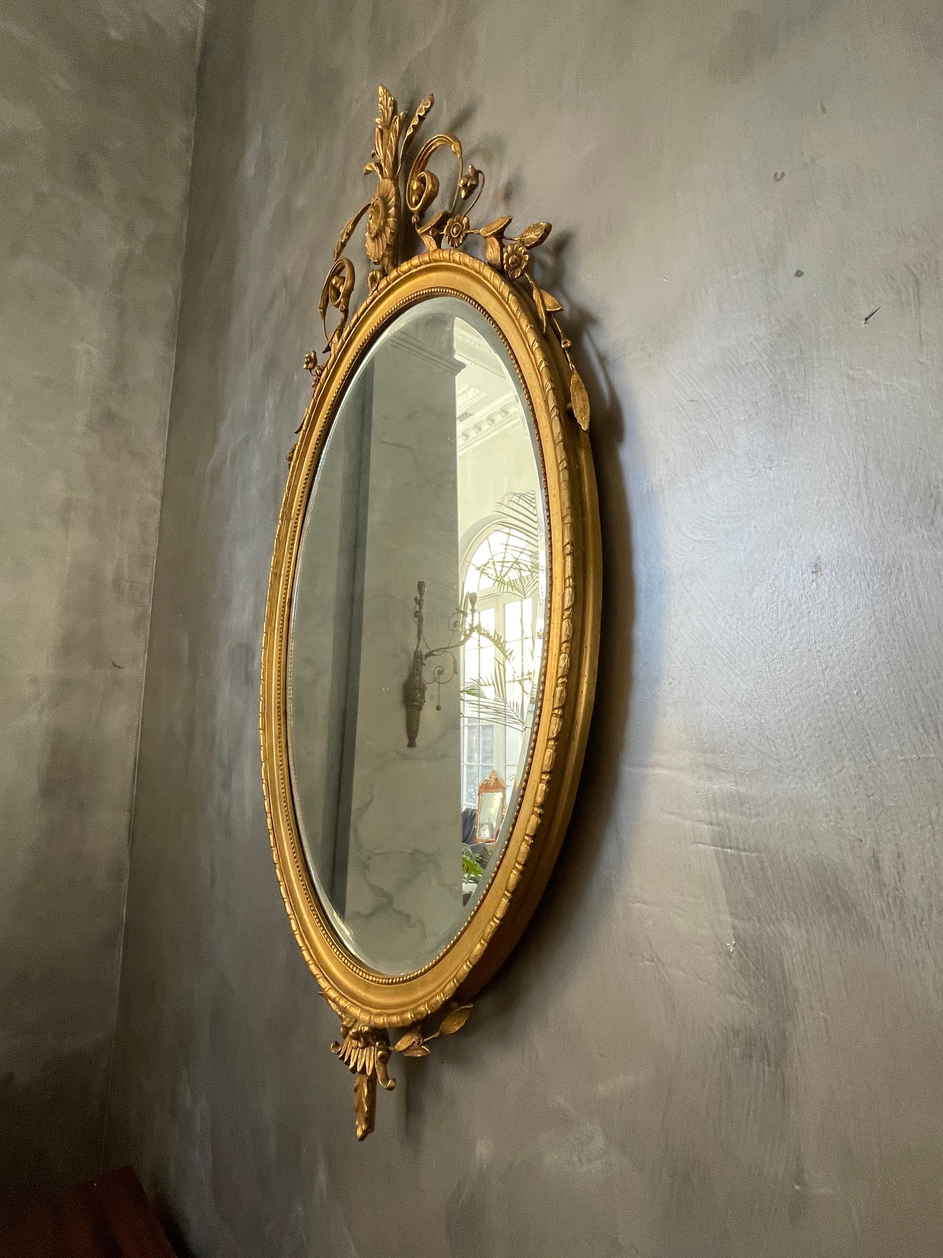 Oval Gilt Wood Mirror 2