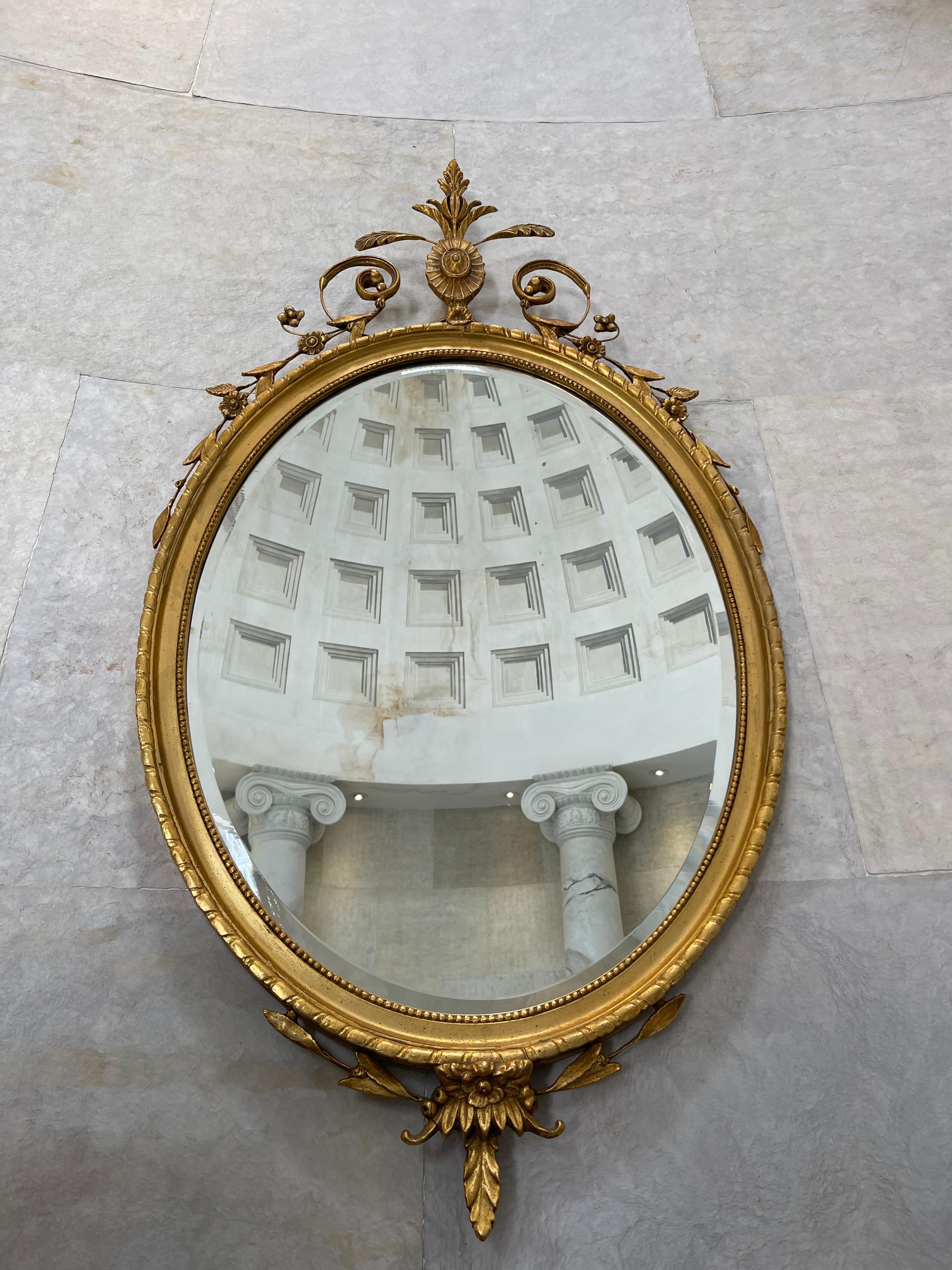 Oval Gilt Wood Mirror 6
