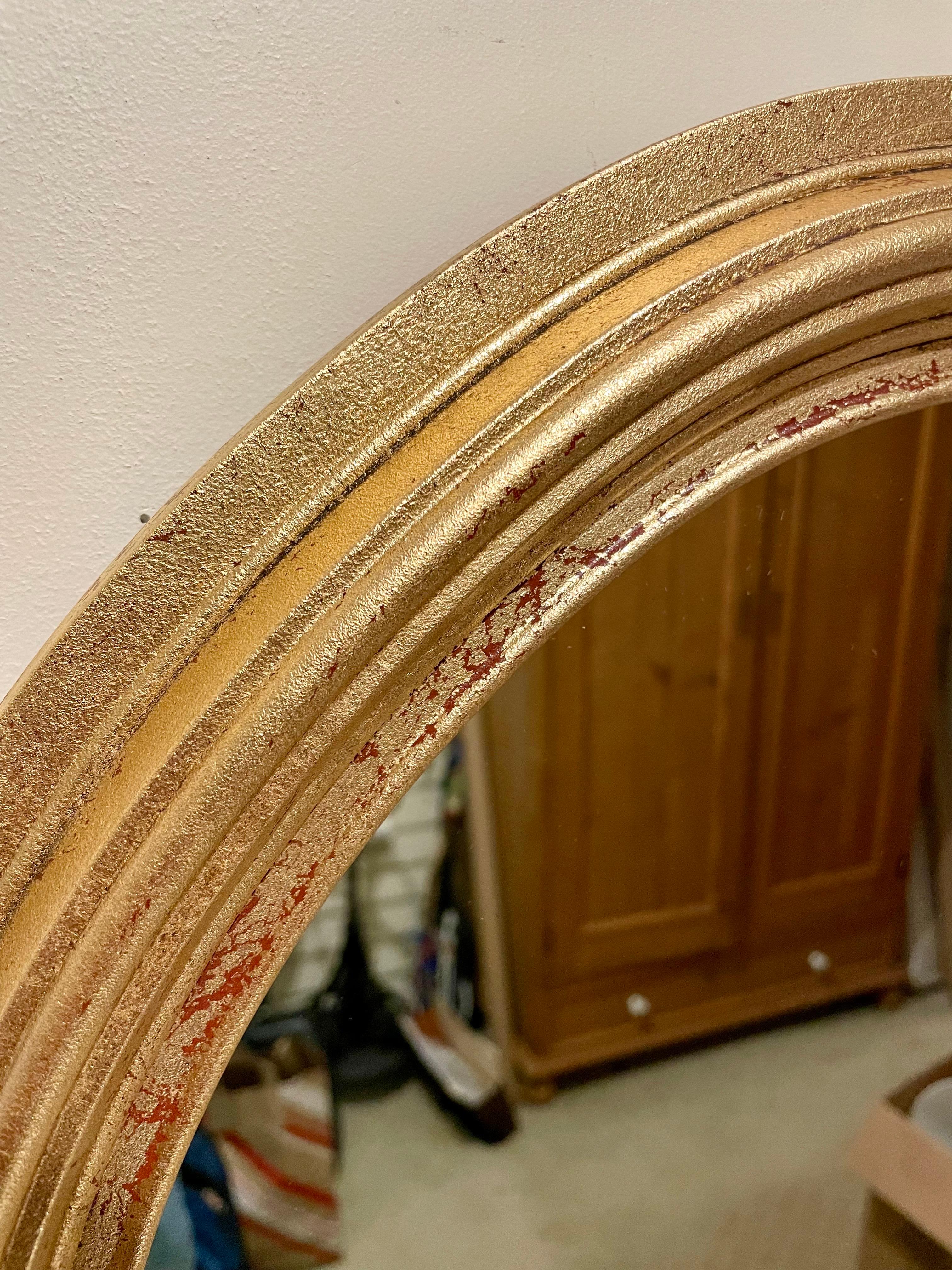 Late 20th Century Oval Gilt Wood Mirror