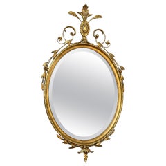 Oval Gilt Wood Mirror