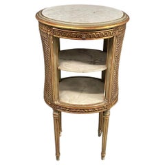 Oval Gilt Wood Side Table, Napoleon III 1860-70, Gilt Wood and Cane