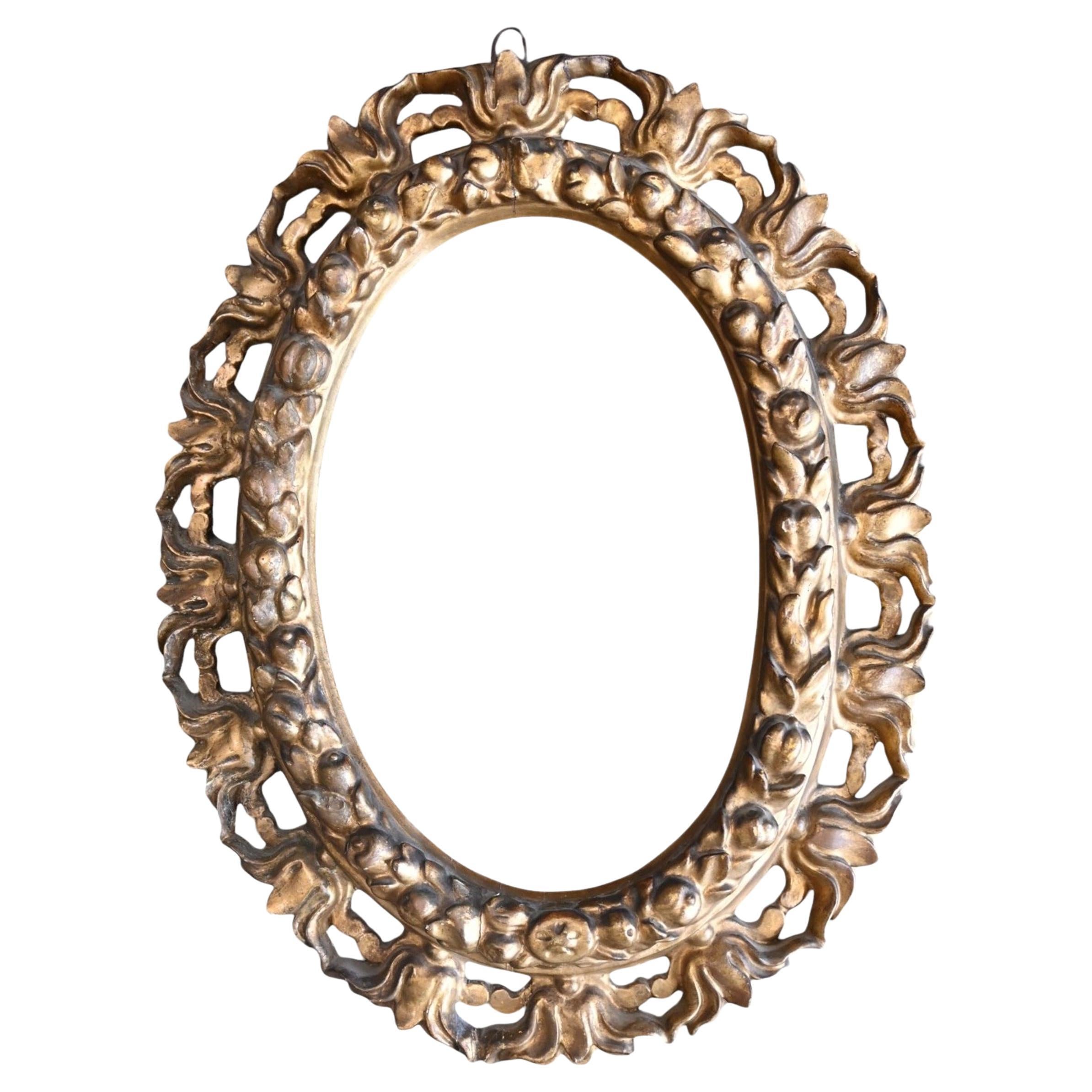 Oval Giltwood Frame, Italian Baroque, 17th Century