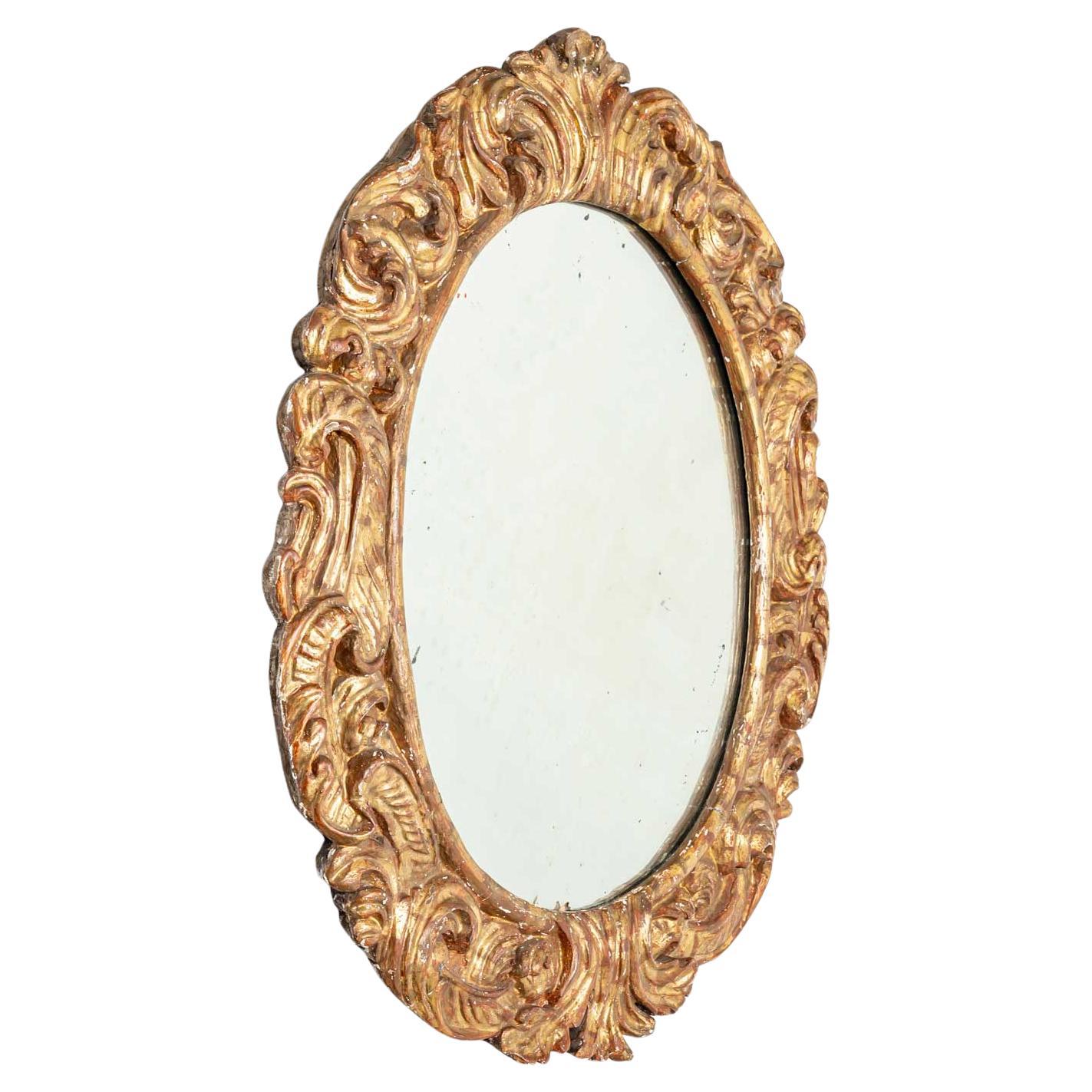 Oval Giltwood Mirror, 20th Century