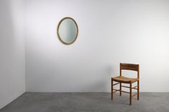 Specchio ovale in legno dorato di Pieterman, Paesi Bassi 1960