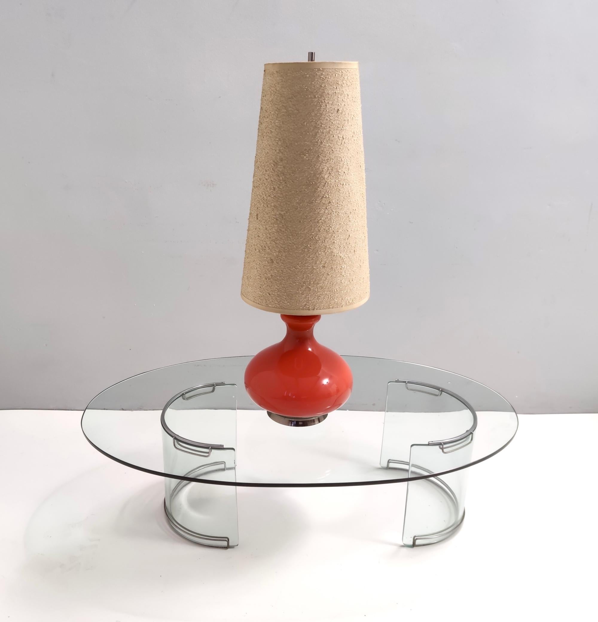 Minimalist Oval Glass Coffee Table mod. Adam by Luigi Massoni for Gallotti & Radice, Italy For Sale