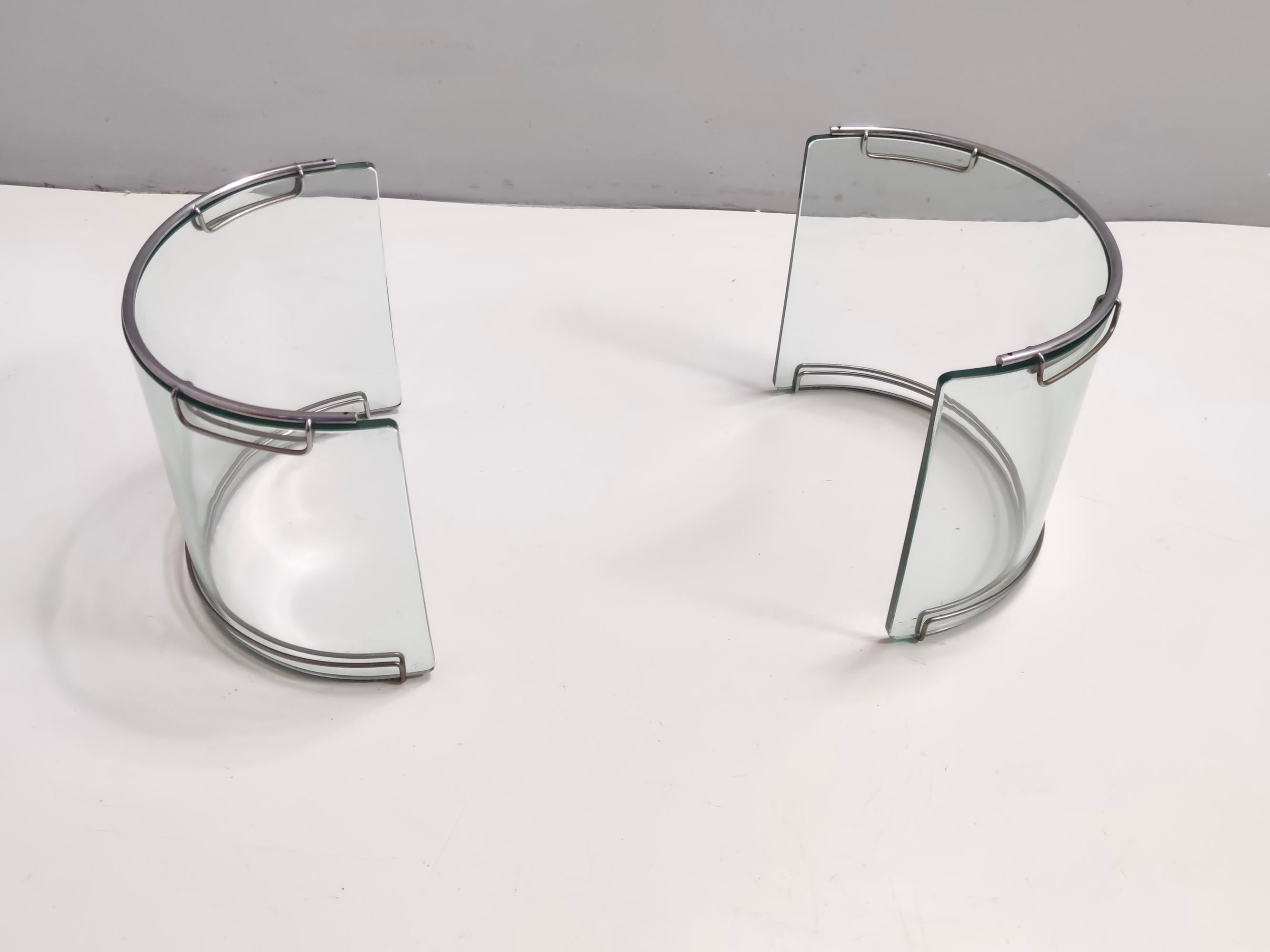 Oval Glass Coffee Table mod. Adam by Luigi Massoni for Gallotti & Radice, Italy For Sale 1