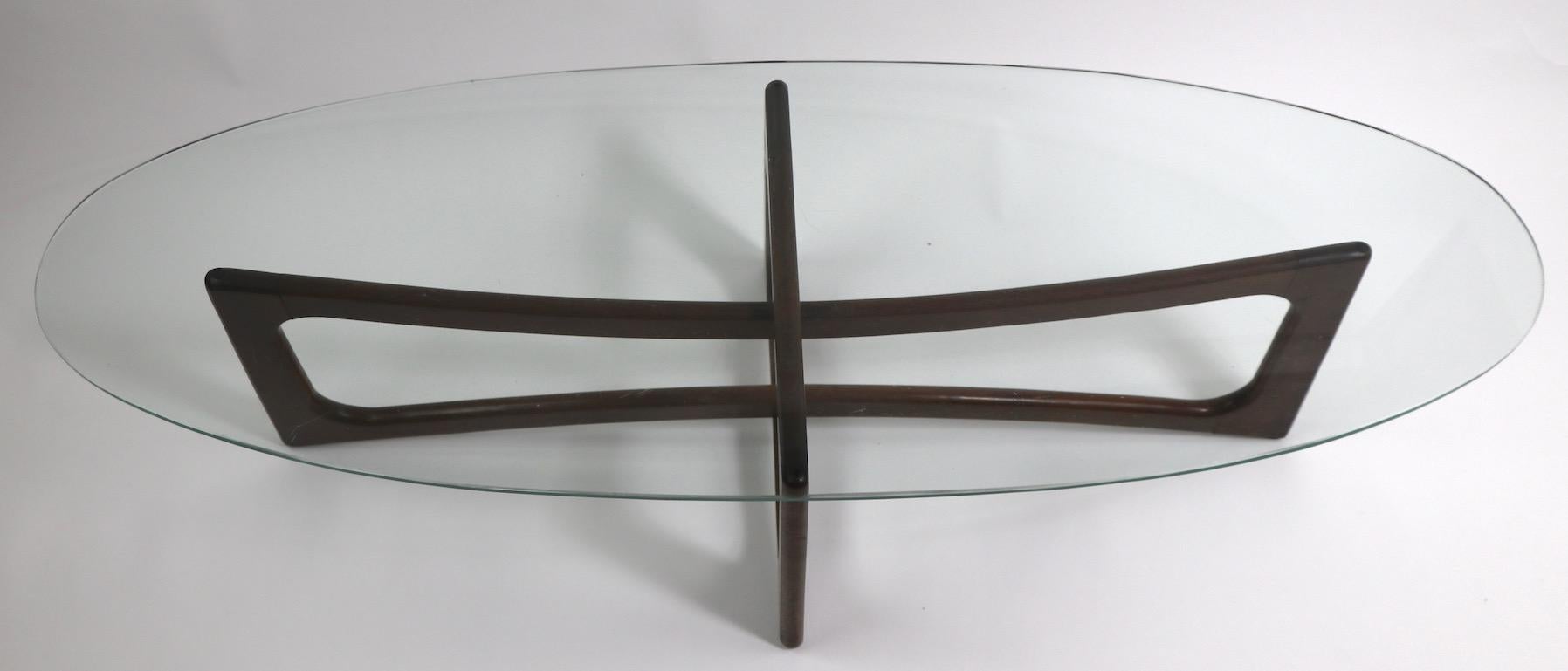 Oval Glass Top Coffee Table by Pearsall 5