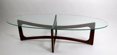 Oval Glass Top Coffee Table by Pearsall