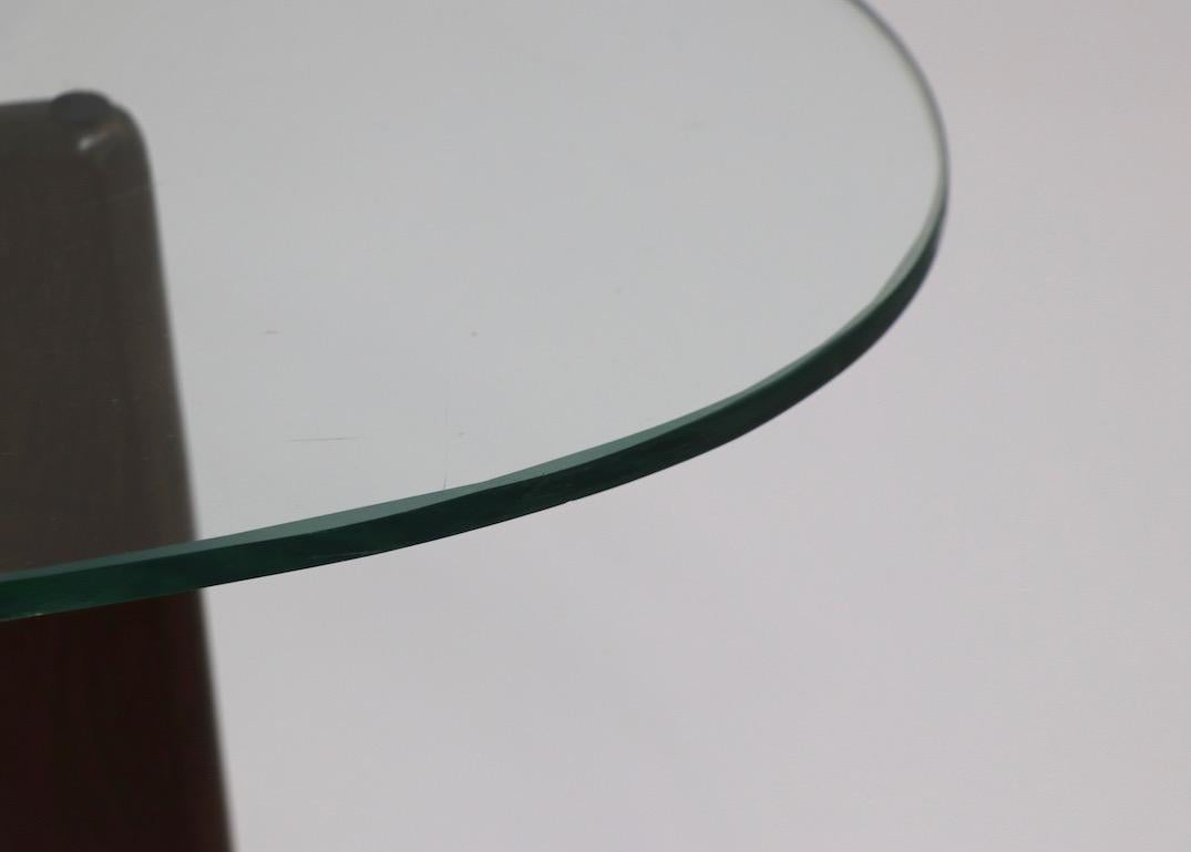 Oval Glass Top Coffee Table by Pearsall In Good Condition In New York, NY