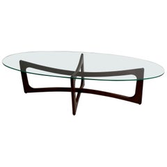Oval Glass Top Coffee Table by Pearsall