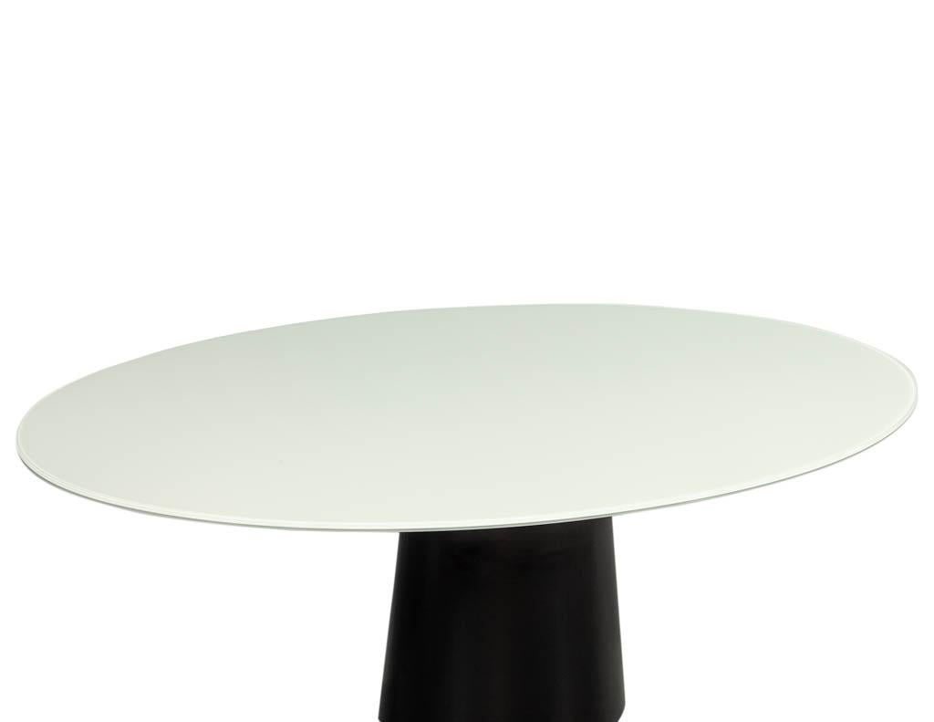 oval glass dinning table