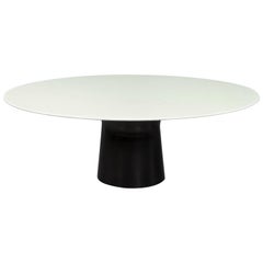 Oval Glass Top Dining Table with Cyclone Base by Carrocel