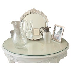 Oval Glass Top Side Table