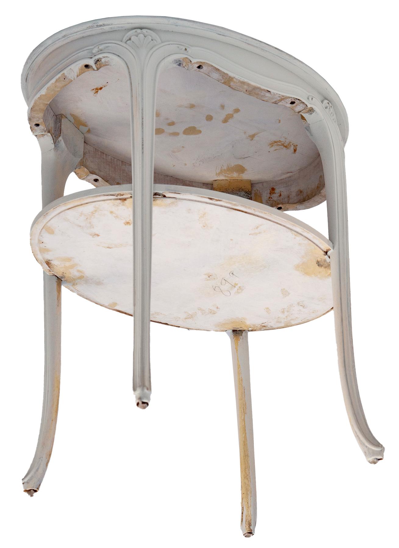 Ovaler Beistelltisch mit Glasplatte (Hartholz) im Angebot