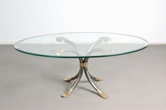Oval Glasstopp coffetable by Manfred Bredohl, Germany 1970ies