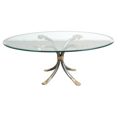 Oval Glasstopp coffetable by Manfred Bredohl, Germany 1970ies