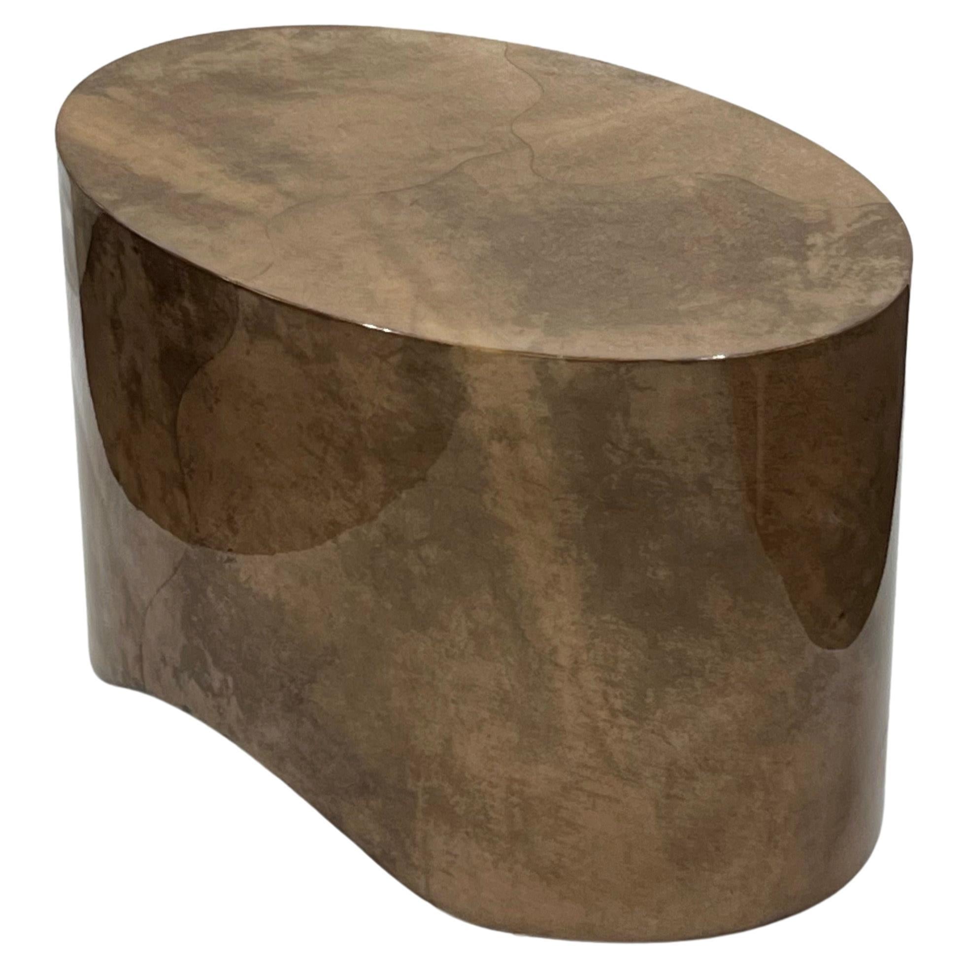 Oval Goatskin Parchment Side Table by J. Robert Scott  For Sale