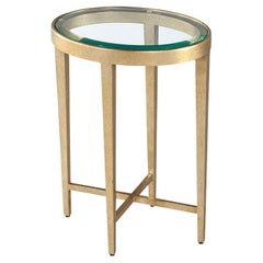 Mesa de Bebidas Contemporánea Ovalada Oro