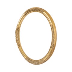 Oval Golden Wooden Frame Classic Flowers Baroque Style France 57x47cm