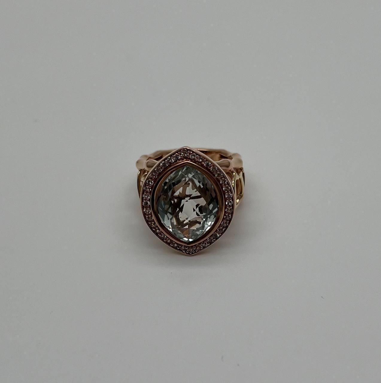 Oval Green Amethyst Prasiolite Halo White Diamonds Halo Gold Statement Ring For Sale 2