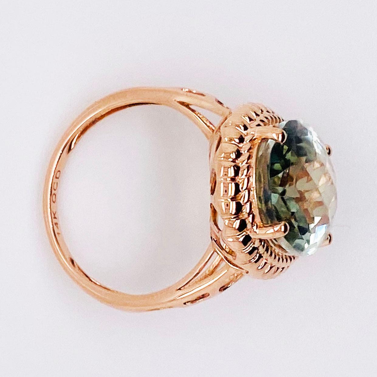 oval green amethyst ring