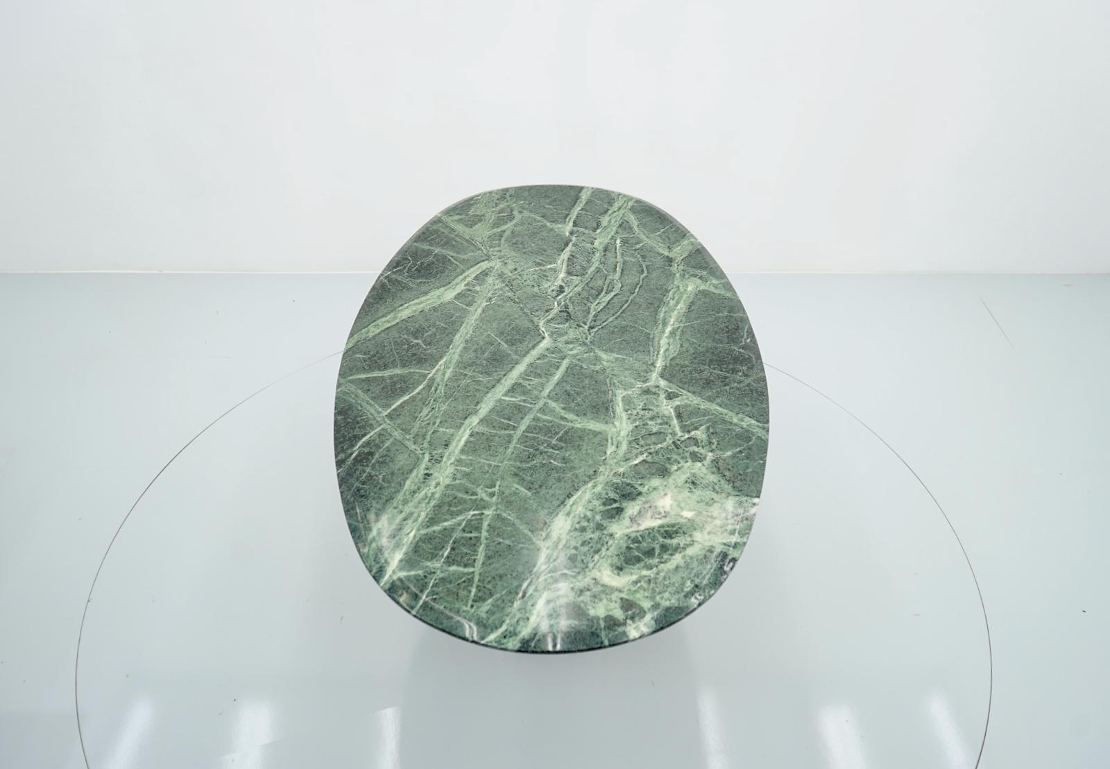 Oval Green Marble Dining Table Italy 1970s 2