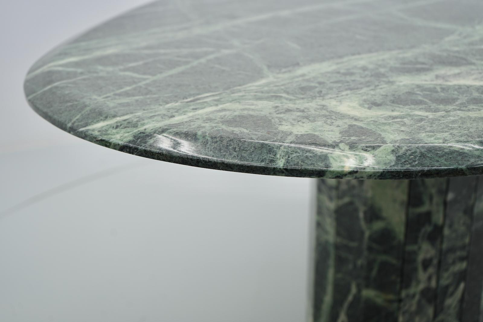 Oval Green Marble Dining Table Italy 1970s 3