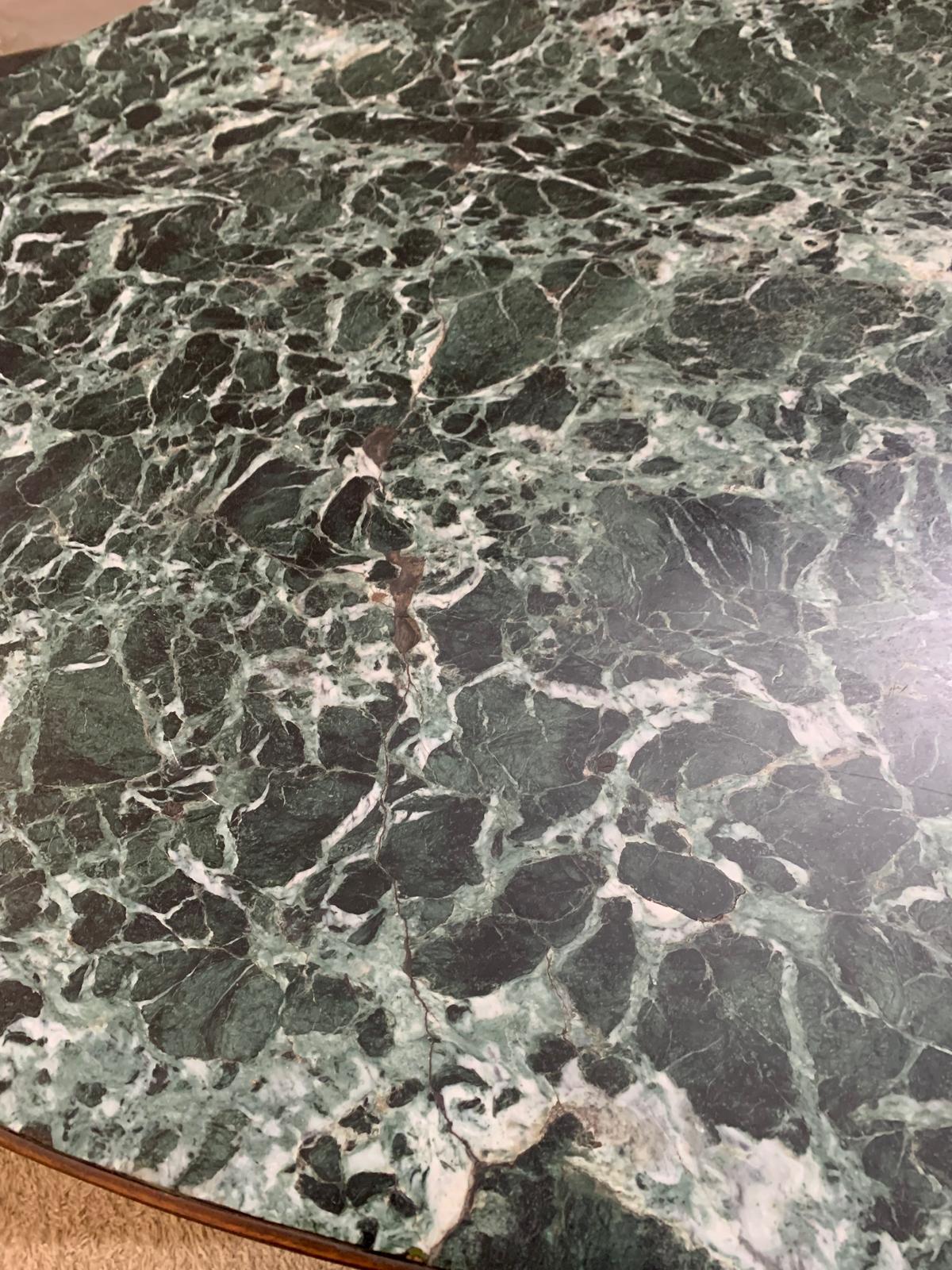 Oval Grissinato Edge Table with Green Alpi Marble Top from Premuda Lissone Milan For Sale 5