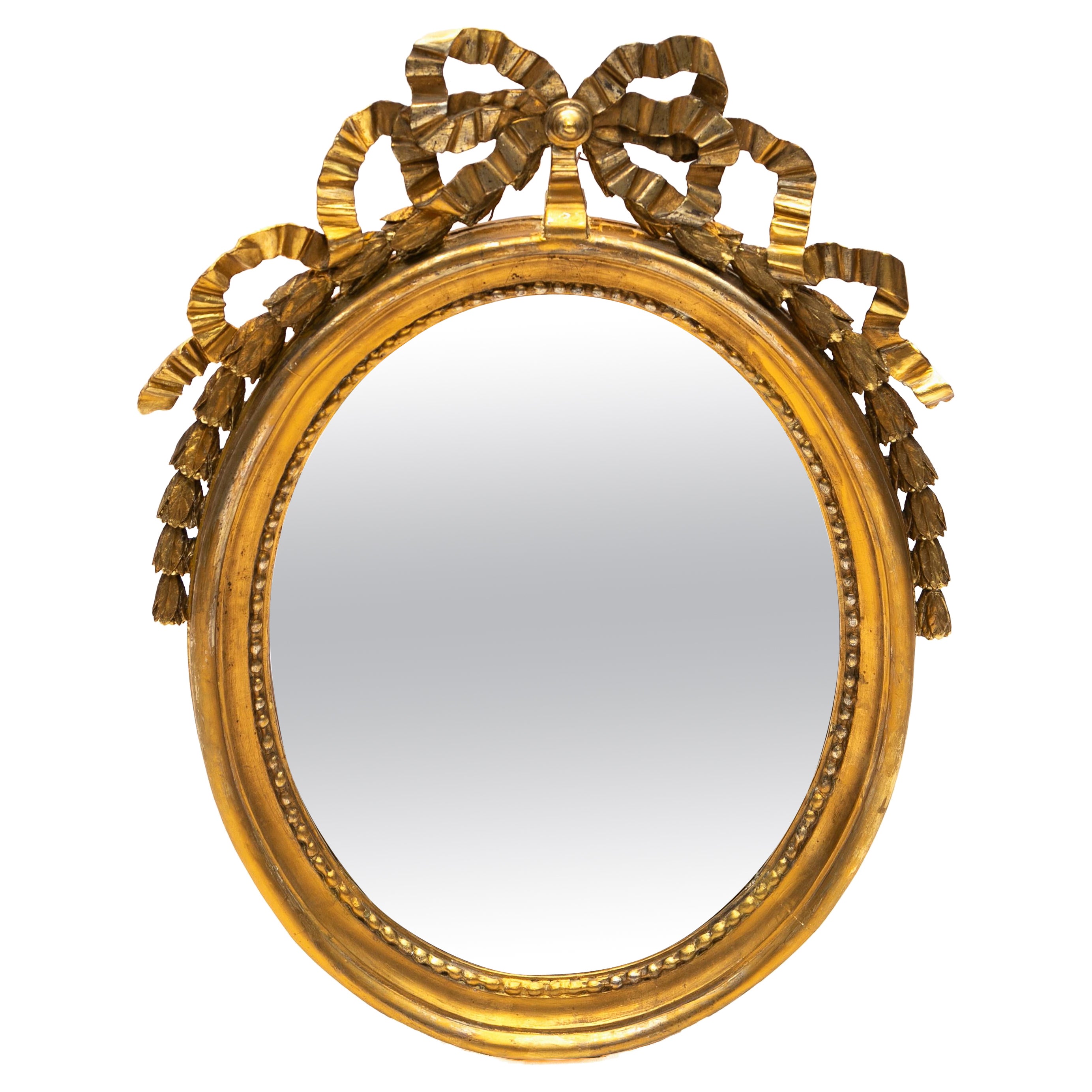 Oval Gustavian Giltwood Wall Mirror