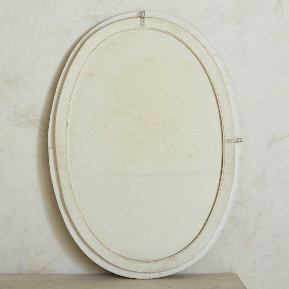 Oval Hand Painted Ceramic Vallauris Tile Mirror, France, 1960s 2