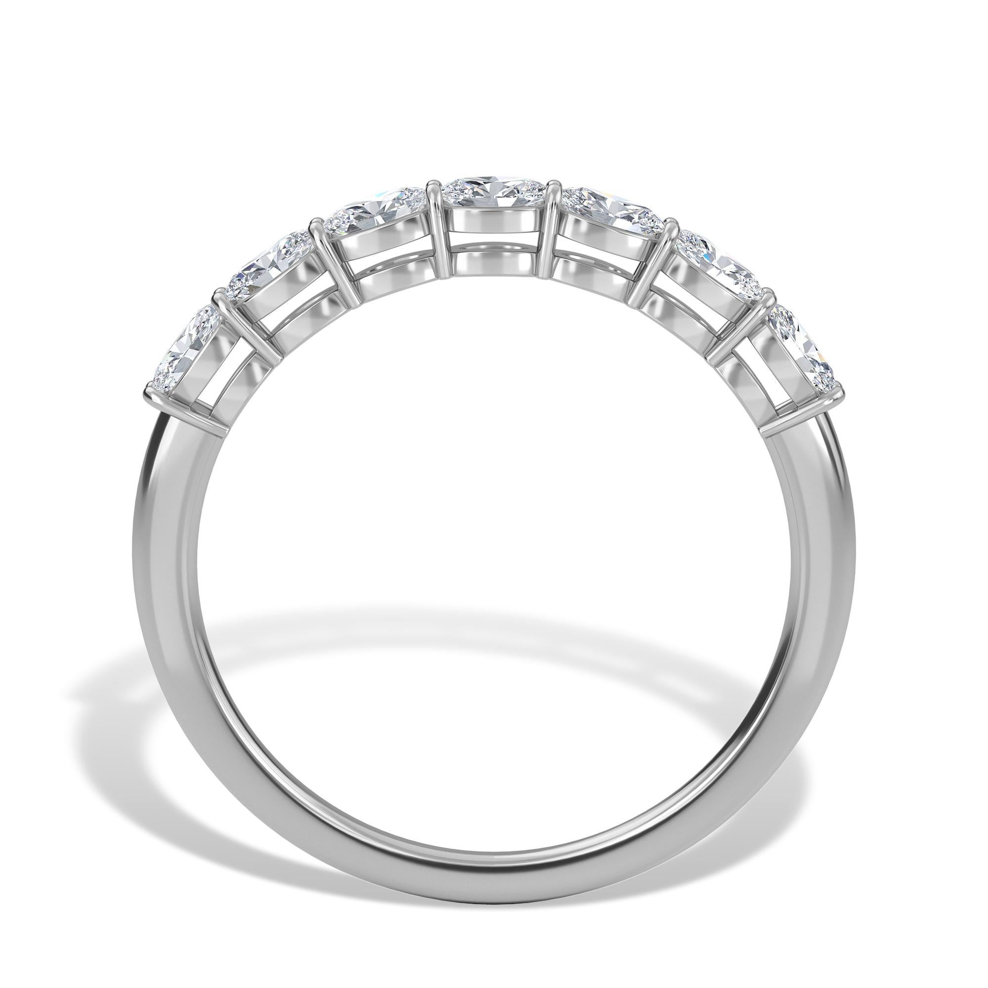 Oval Cut Oval Horizontal Anniversary Band, 0.60tcw For Sale