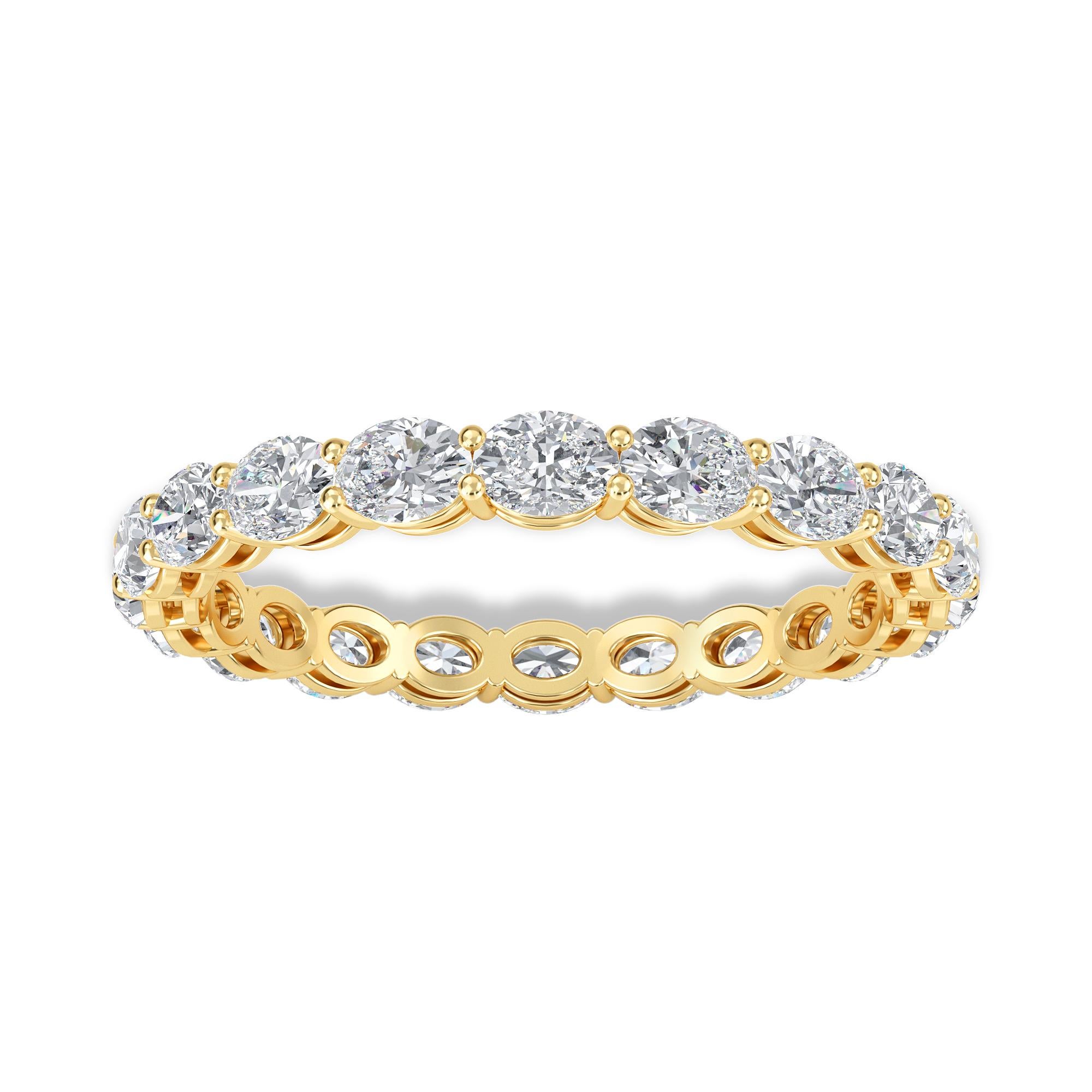 Oval Horizontal Diamond Eternity Band 1.45 Total Carat In New Condition For Sale In Cedarhurst, NY