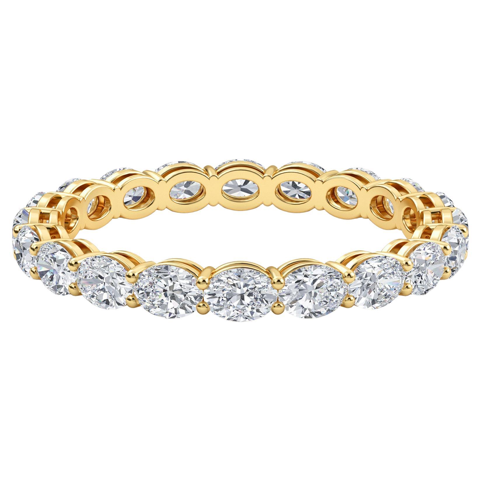 Ovaler horizontaler Diamant-Eternity-Ring 1,45 Gesamtkarat