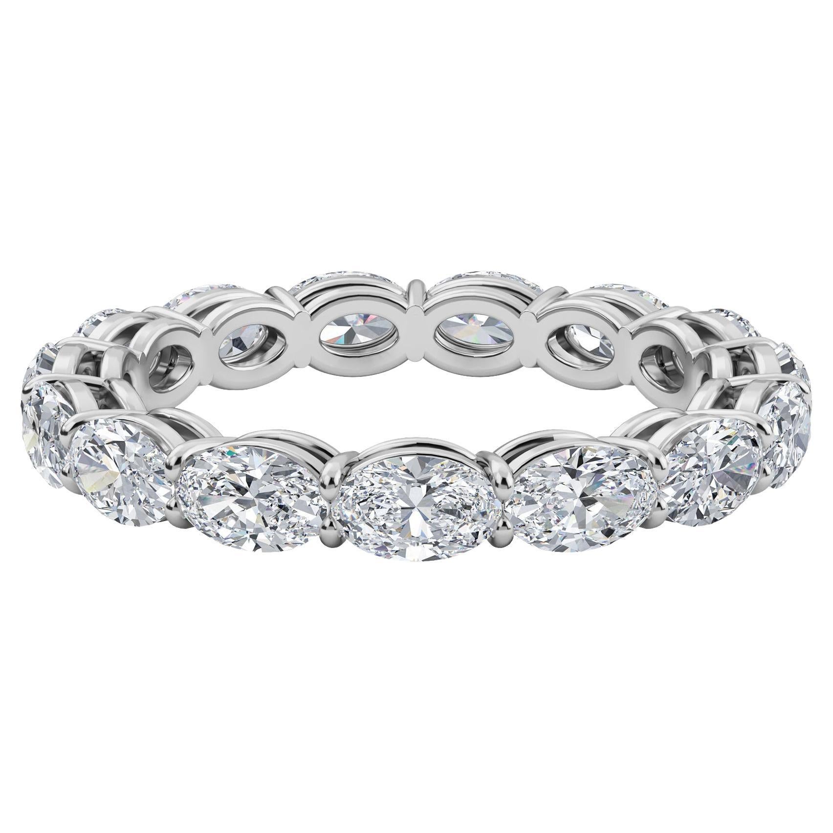 Ovaler horizontaler Diamant-Eternity-Ring, 2.90TCW im Angebot