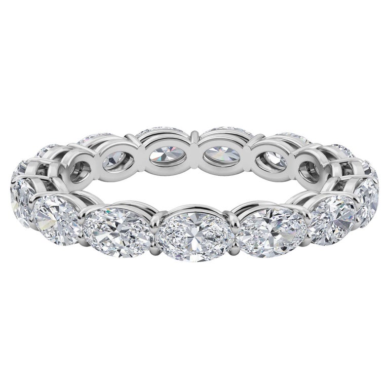 Oval Horizontal Diamond Eternity Band, Set in Platinum For Sale