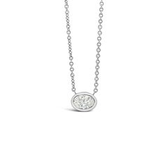 Ovaler horizontaler Diamant-Anhänger, insgesamt 0,40 Karat