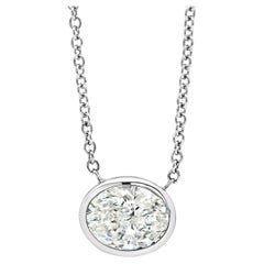 Oval Horizontal Diamond Pendant, 1.00 Total Carat