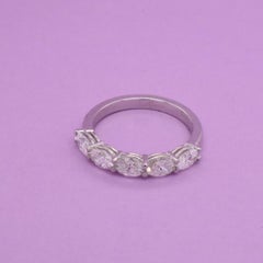Oval Horizontal Partway band, 1.31 total carat