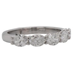 Oval Horizontal Partway band, 1.31 total carat
